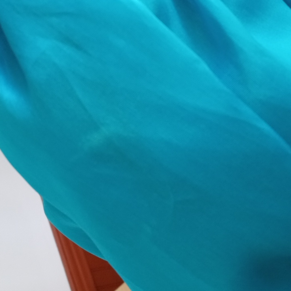 Ralph Lauren purple label women's blouse 100% silk size 6 turquoise color - Picture 11 of 17